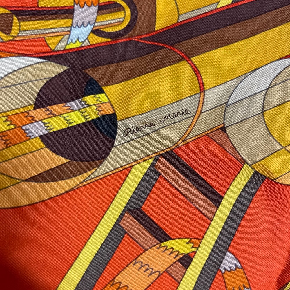 Hermes scarf Carre 90 Oranges Silk100% - Picture 10 of 11